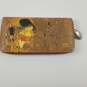 Goebel Zip Pull Charm Wallet Accent - Brown & Silver